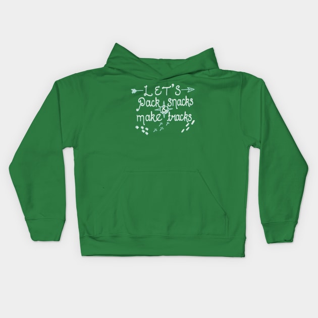 Pack snacks and make tracks! Kids Hoodie by ConnieCookiee